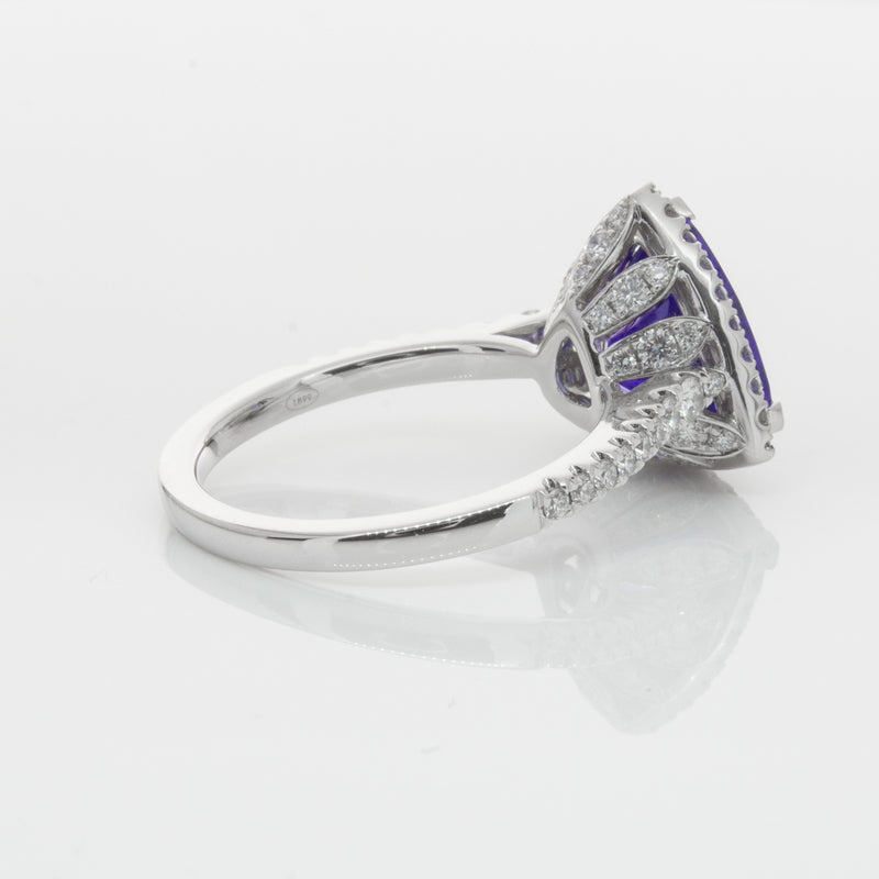 18ct White Gold Tanzanite & Diamond Sierra Ring-Ring-Walker & Hall