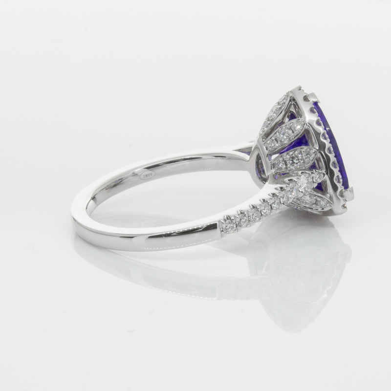 18ct White Gold Tanzanite & Diamond Sierra Ring-Ring-Walker & Hall
