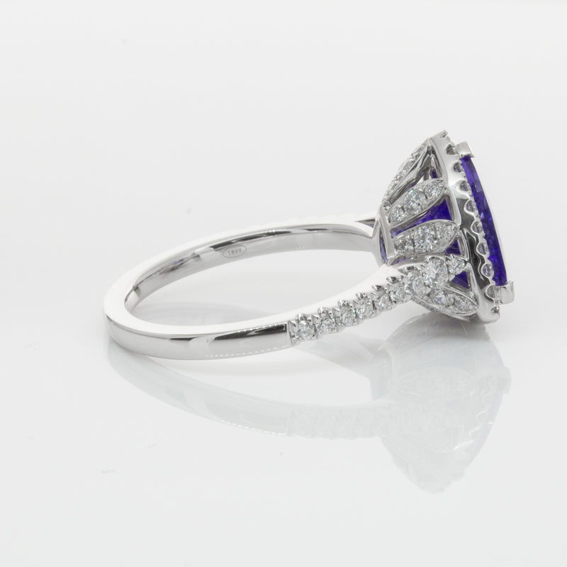 18ct White Gold Tanzanite & Diamond Sierra Ring-Ring-Walker & Hall