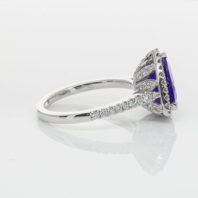 18ct White Gold Tanzanite & Diamond Sierra Ring-Ring-Walker & Hall