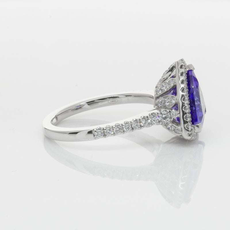 18ct White Gold Tanzanite & Diamond Sierra Ring-Ring-Walker & Hall
