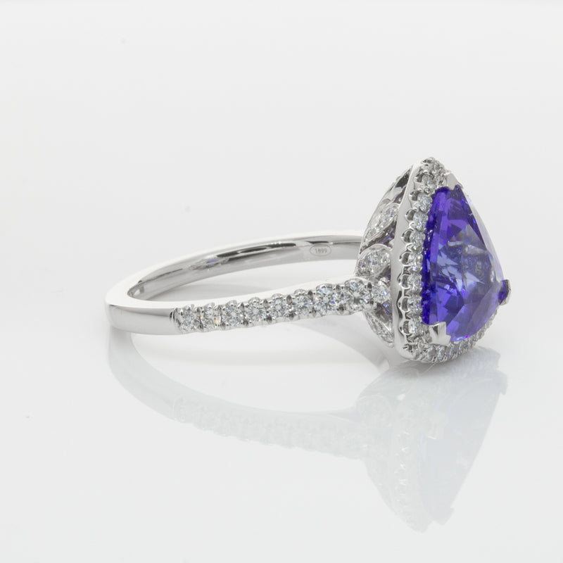 18ct White Gold Tanzanite & Diamond Sierra Ring-Ring-Walker & Hall