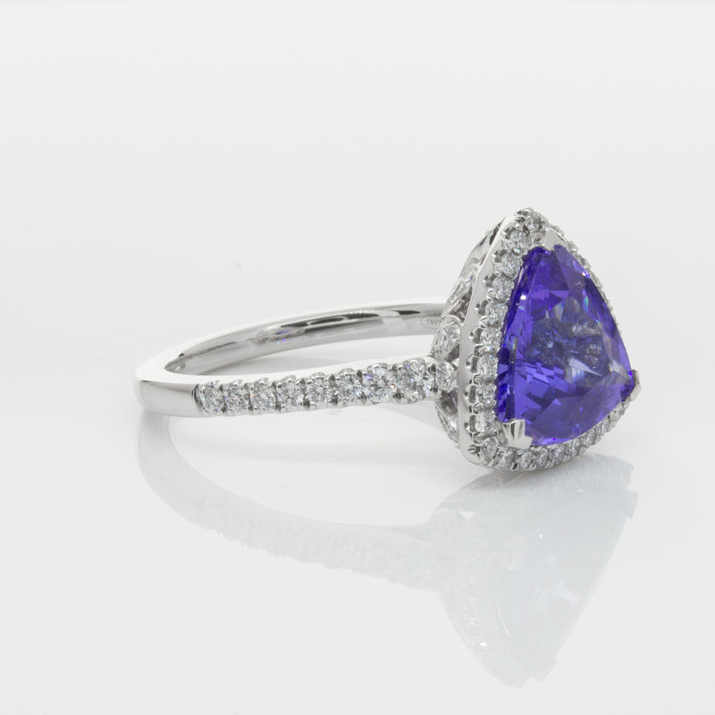 18ct White Gold Tanzanite & Diamond Sierra Ring-Ring-Walker & Hall