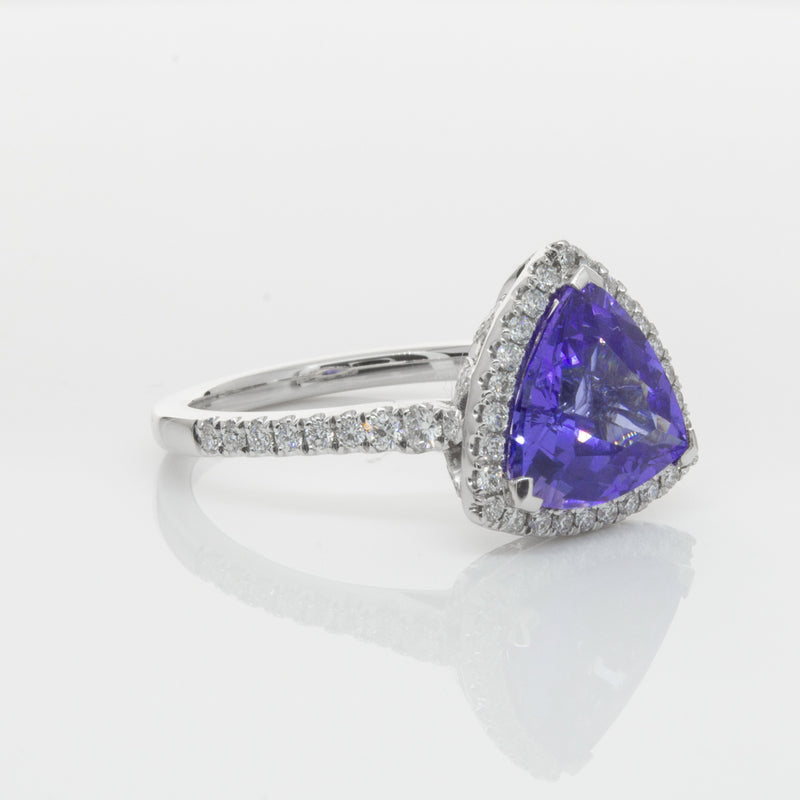 18ct White Gold Tanzanite & Diamond Sierra Ring-Ring-Walker & Hall