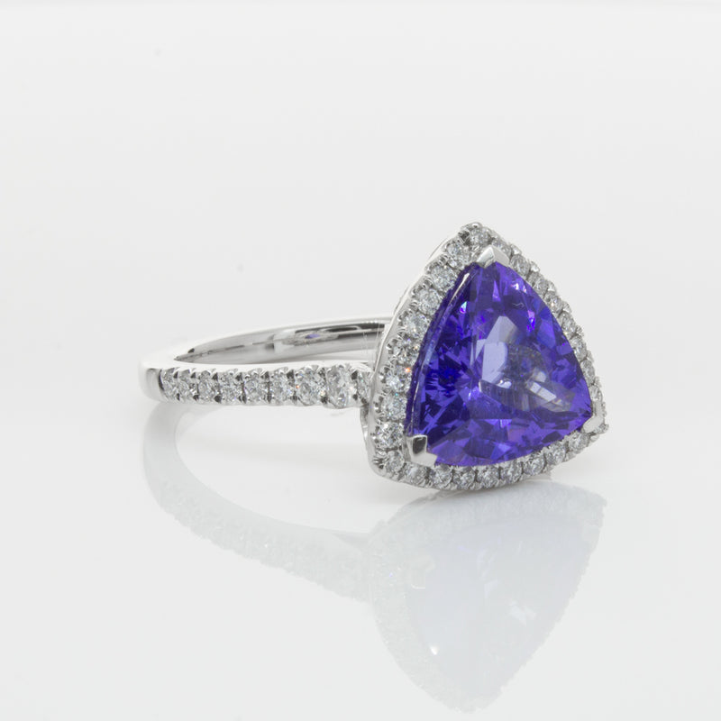 18ct White Gold Tanzanite & Diamond Sierra Ring-Ring-Walker & Hall