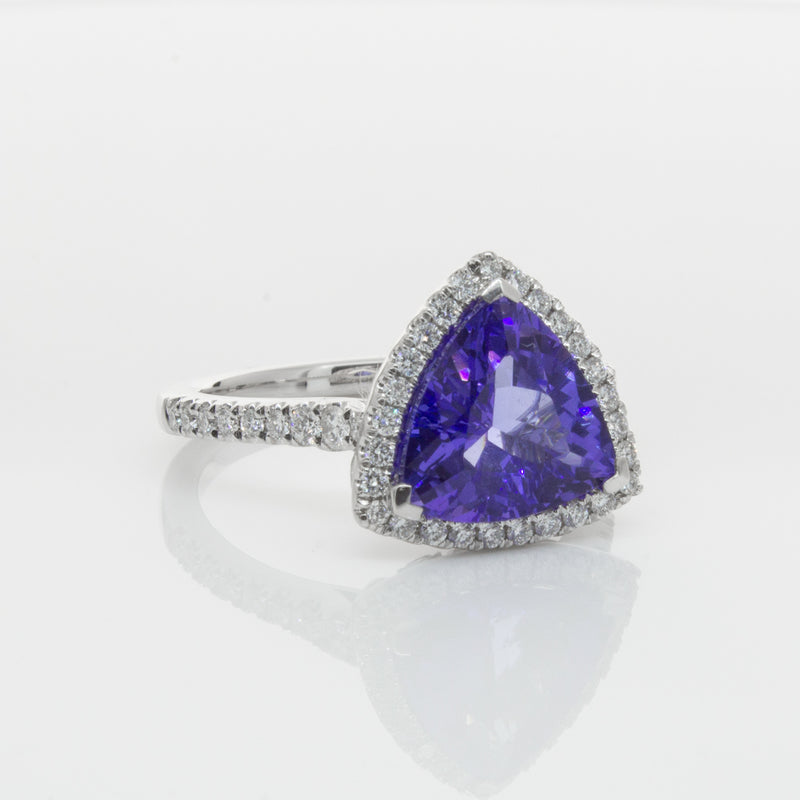 18ct White Gold Tanzanite & Diamond Sierra Ring-Ring-Walker & Hall
