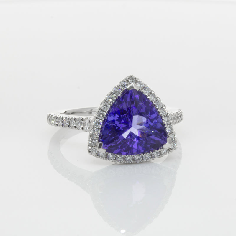 18ct White Gold Tanzanite & Diamond Sierra Ring-Ring-Walker & Hall