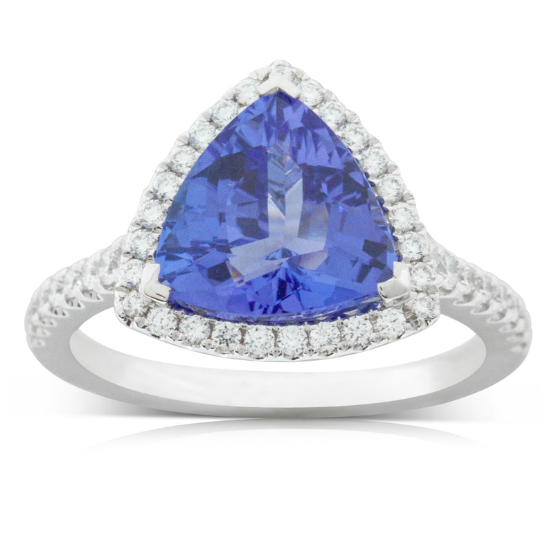 18ct White Gold Tanzanite & Diamond Sierra Ring-Ring-Walker & Hall