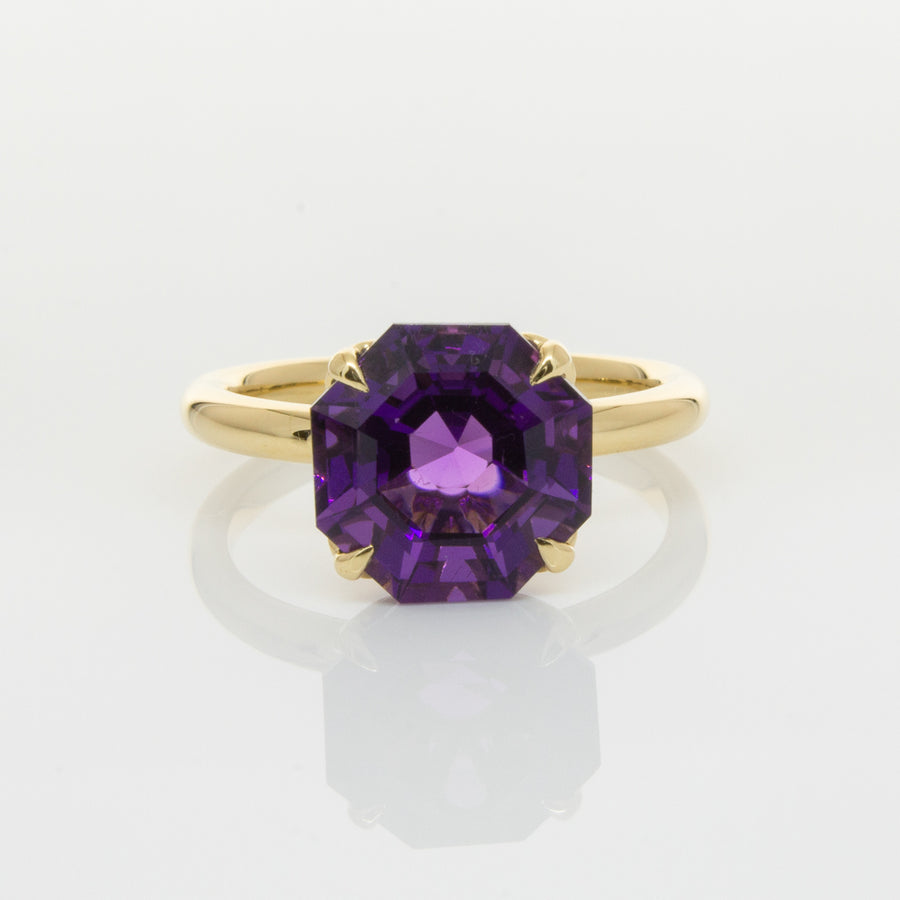 18ct Yellow Gold Amethyst Octavia Ring-Ring-Walker & Hall