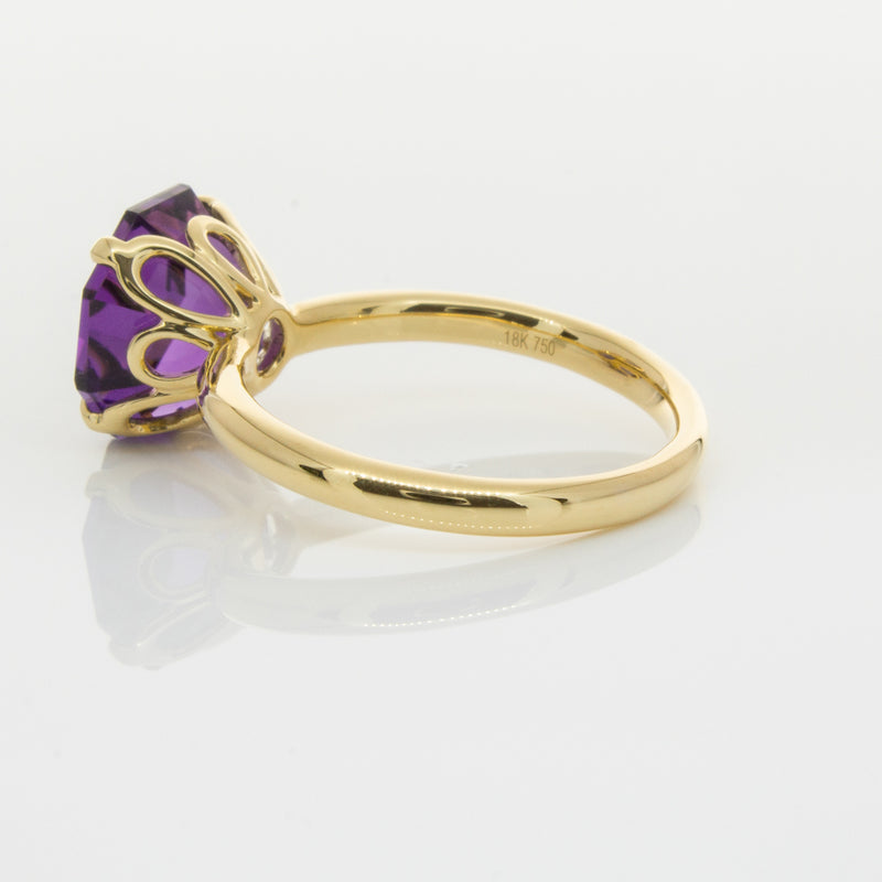 18ct Yellow Gold Amethyst Octavia Ring-Ring-Walker & Hall