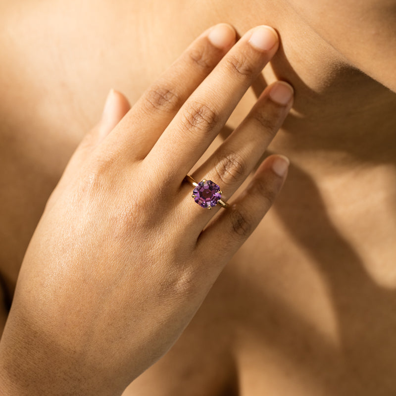 18ct Yellow Gold Amethyst Octavia Ring-Ring-Walker & Hall