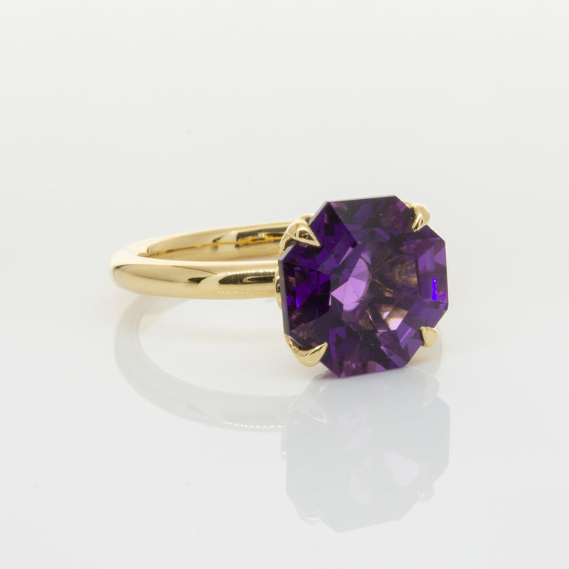 18ct Yellow Gold Amethyst Octavia Ring-Ring-Walker & Hall