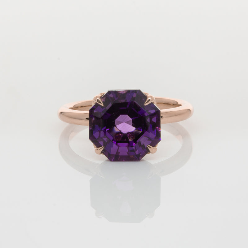18ct Rose Gold Amethyst Octavia Ring-Ring-Walker & Hall