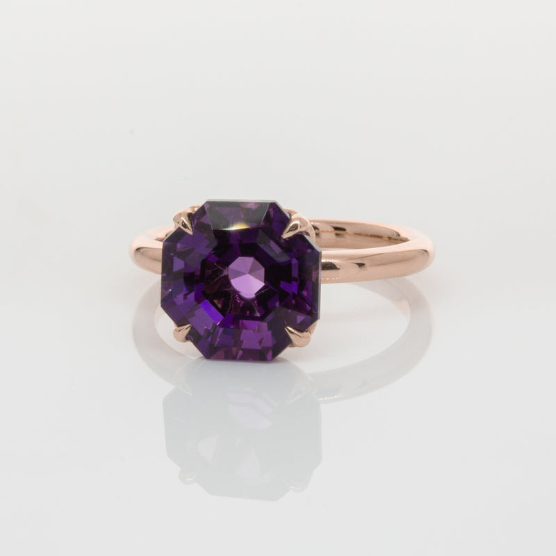 18ct Rose Gold Amethyst Octavia Ring-Ring-Walker & Hall