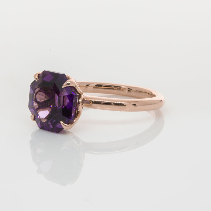 18ct Rose Gold Amethyst Octavia Ring-Ring-Walker & Hall