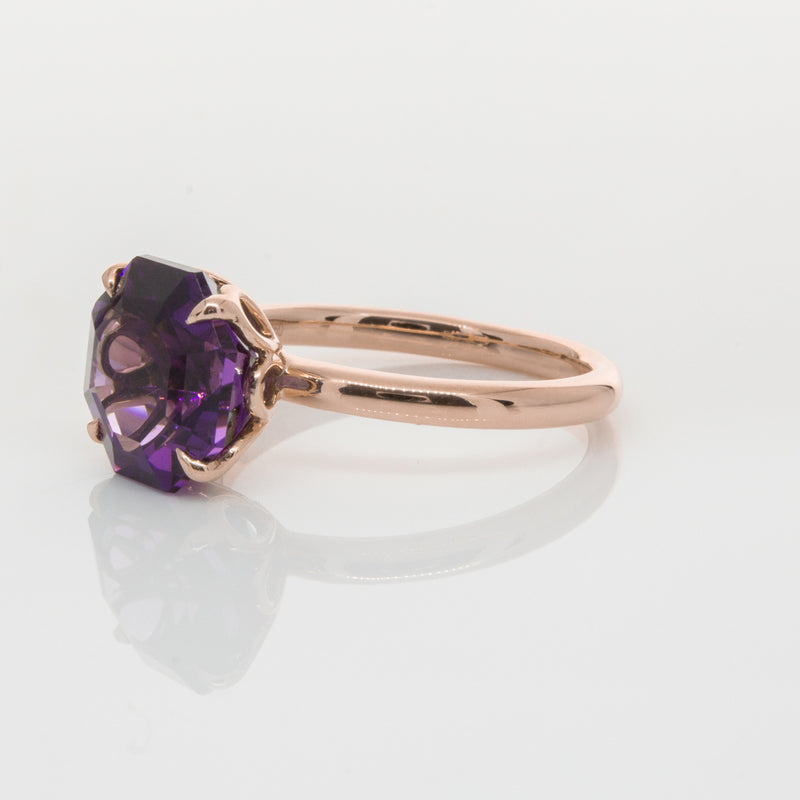 18ct Rose Gold Amethyst Octavia Ring-Ring-Walker & Hall