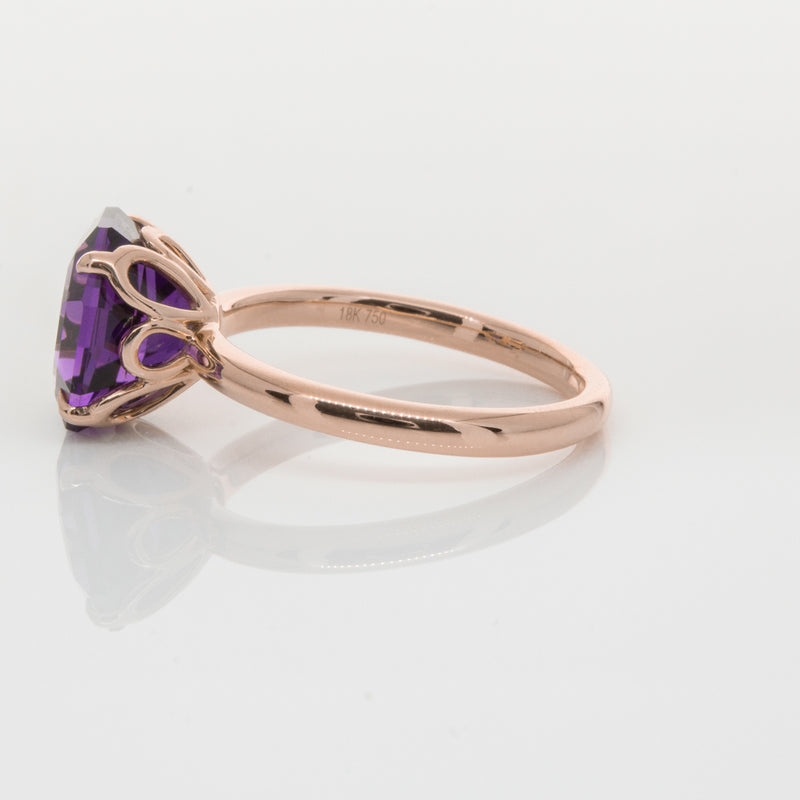 18ct Rose Gold Amethyst Octavia Ring-Ring-Walker & Hall