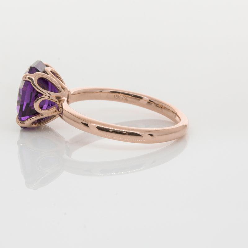 18ct Rose Gold Amethyst Octavia Ring-Ring-Walker & Hall