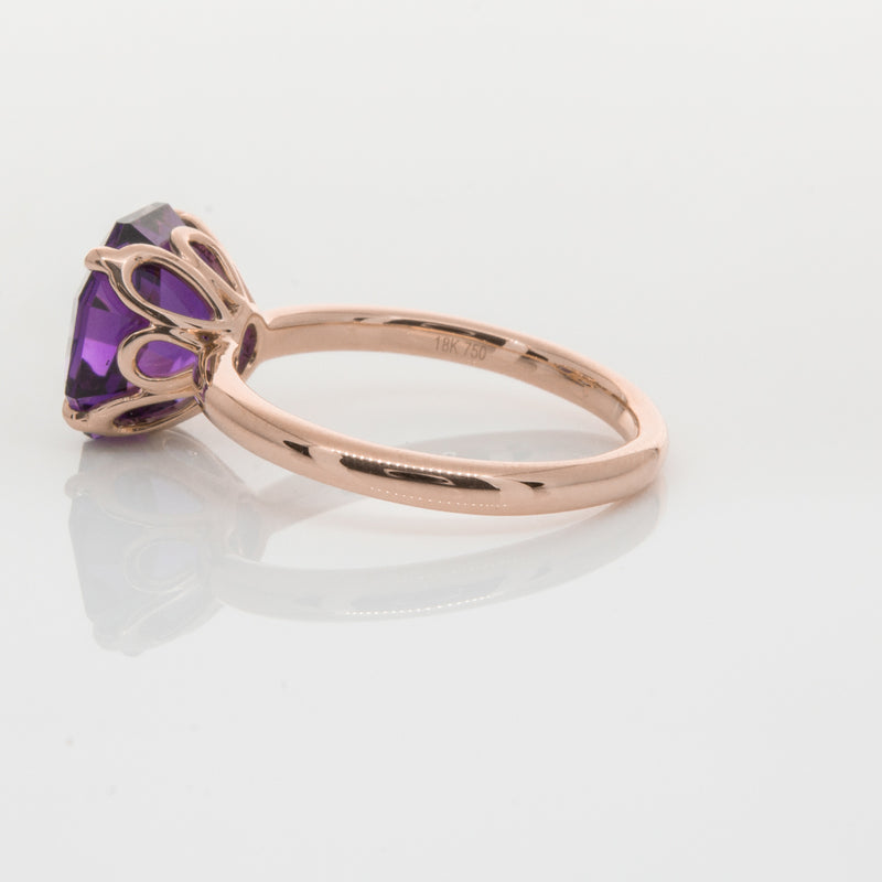 18ct Rose Gold Amethyst Octavia Ring-Ring-Walker & Hall
