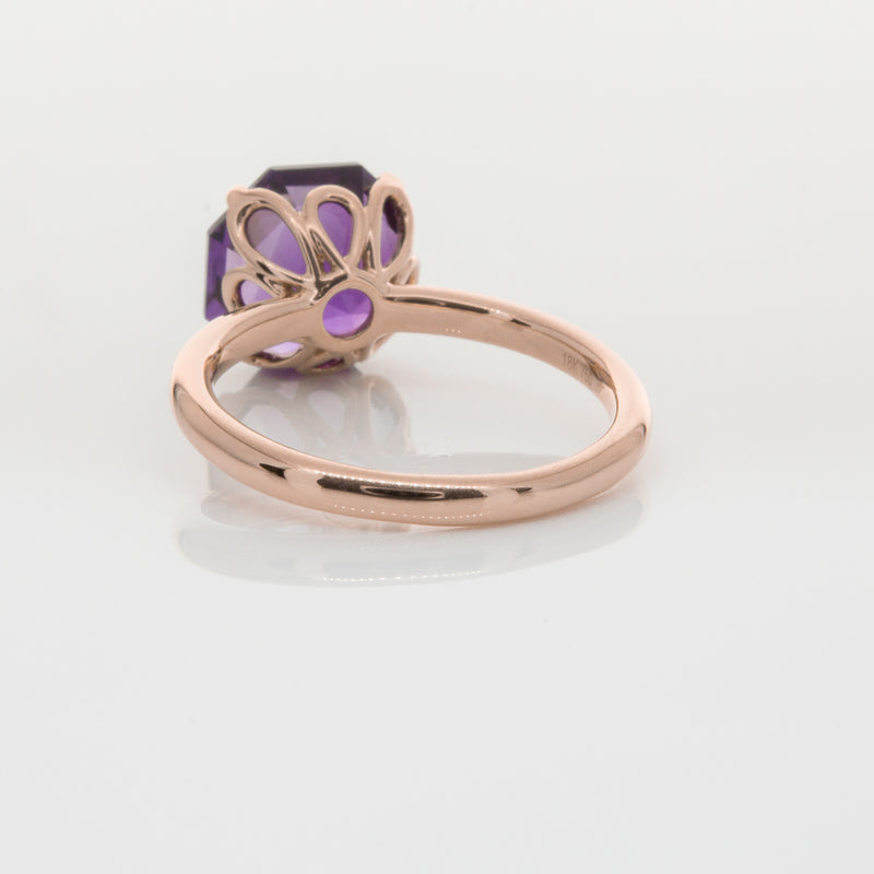 18ct Rose Gold Amethyst Octavia Ring-Ring-Walker & Hall