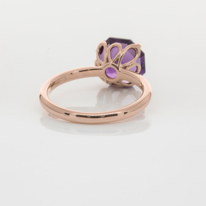18ct Rose Gold Amethyst Octavia Ring-Ring-Walker & Hall