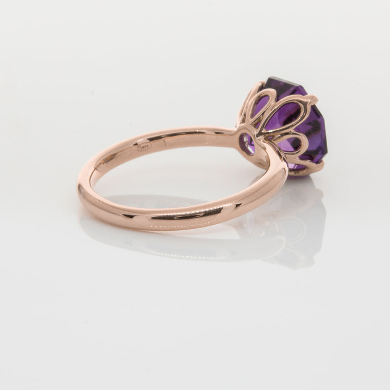 18ct Rose Gold Amethyst Octavia Ring-Ring-Walker & Hall