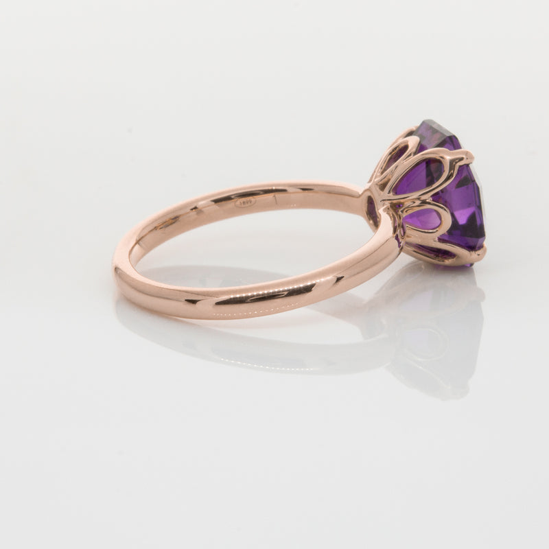 18ct Rose Gold Amethyst Octavia Ring-Ring-Walker & Hall