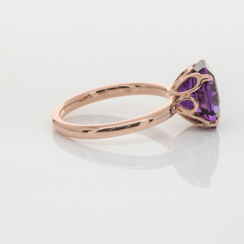 18ct Rose Gold Amethyst Octavia Ring-Ring-Walker & Hall