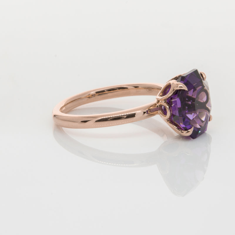 18ct Rose Gold Amethyst Octavia Ring-Ring-Walker & Hall