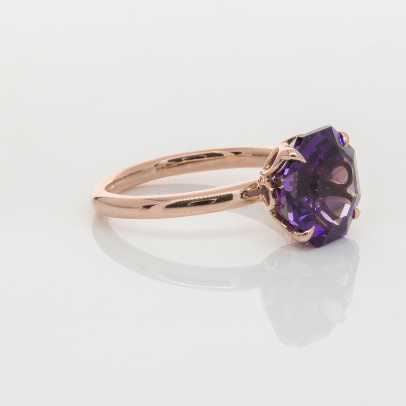 18ct Rose Gold Amethyst Octavia Ring-Ring-Walker & Hall
