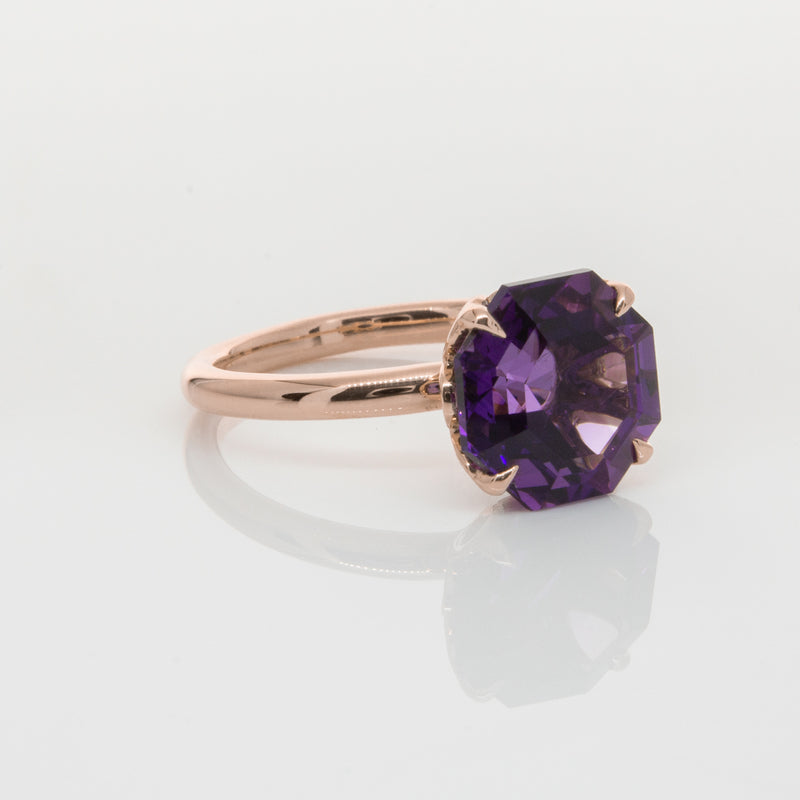 18ct Rose Gold Amethyst Octavia Ring-Ring-Walker & Hall