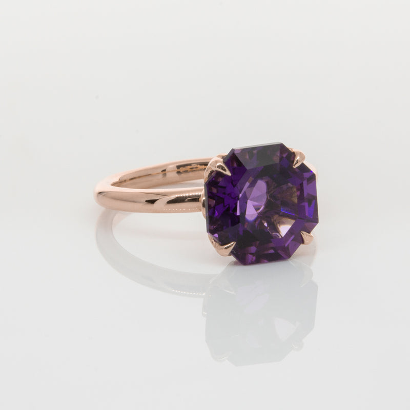 18ct Rose Gold Amethyst Octavia Ring-Ring-Walker & Hall