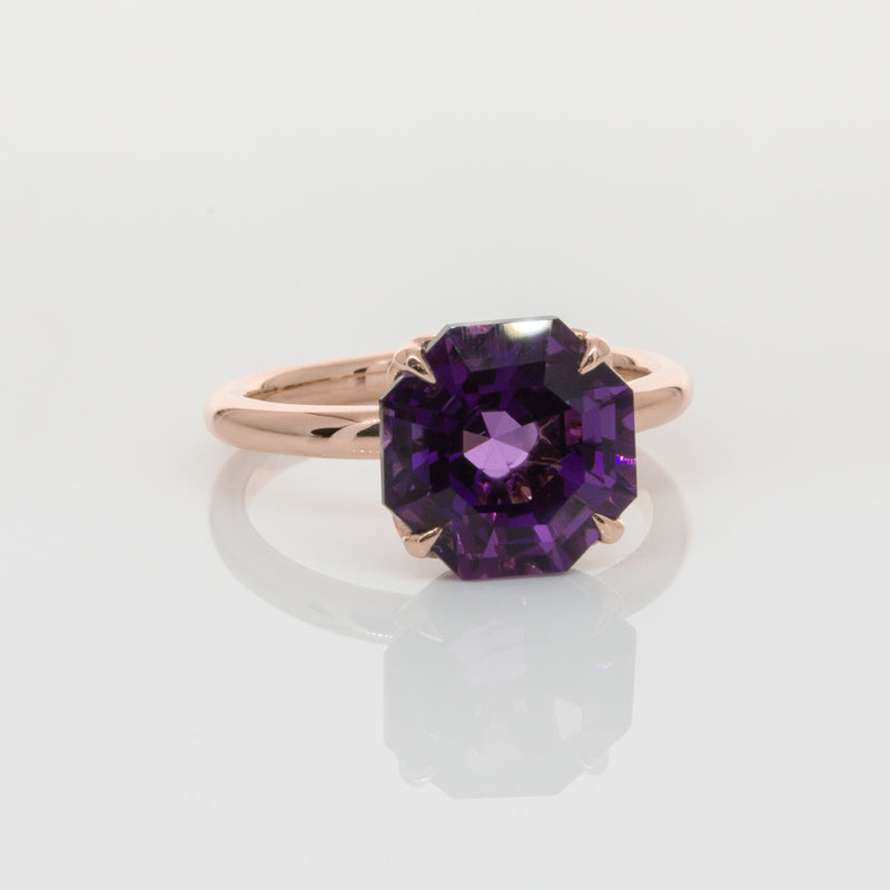 18ct Rose Gold Amethyst Octavia Ring-Ring-Walker & Hall
