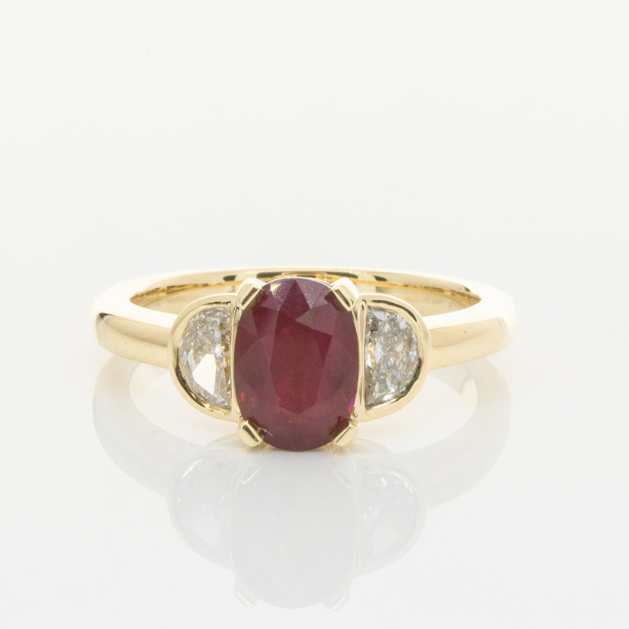 18ct Yellow Gold Ruby & Diamond Ring-Ring-Walker & Hall