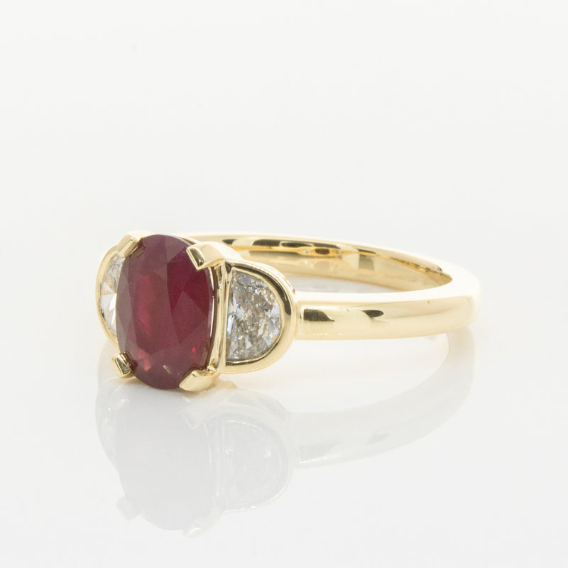 18ct Yellow Gold Ruby & Diamond Ring-Ring-Walker & Hall