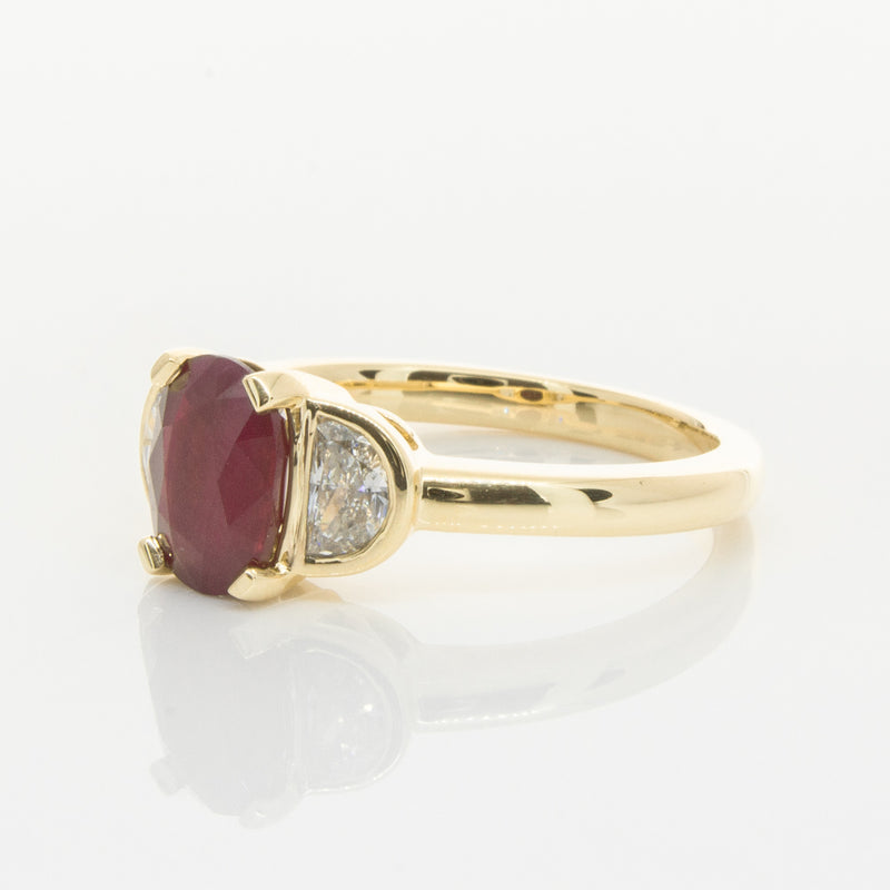 18ct Yellow Gold Ruby & Diamond Ring-Ring-Walker & Hall