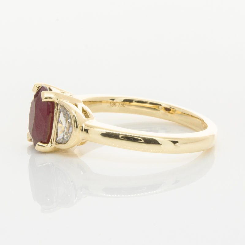 18ct Yellow Gold Ruby & Diamond Ring-Ring-Walker & Hall