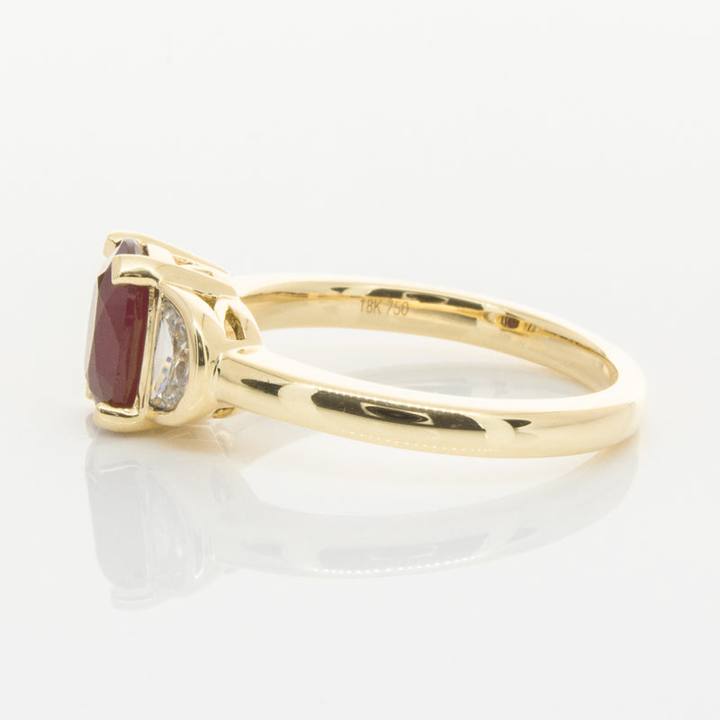 18ct Yellow Gold Ruby & Diamond Ring-Ring-Walker & Hall