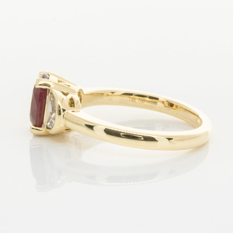 18ct Yellow Gold Ruby & Diamond Ring-Ring-Walker & Hall