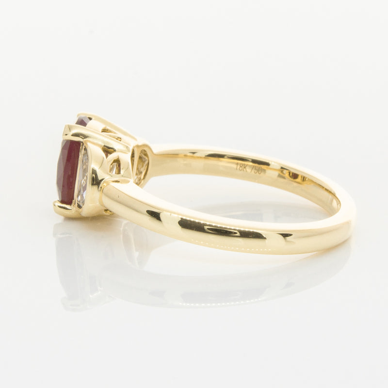 18ct Yellow Gold Ruby & Diamond Ring-Ring-Walker & Hall