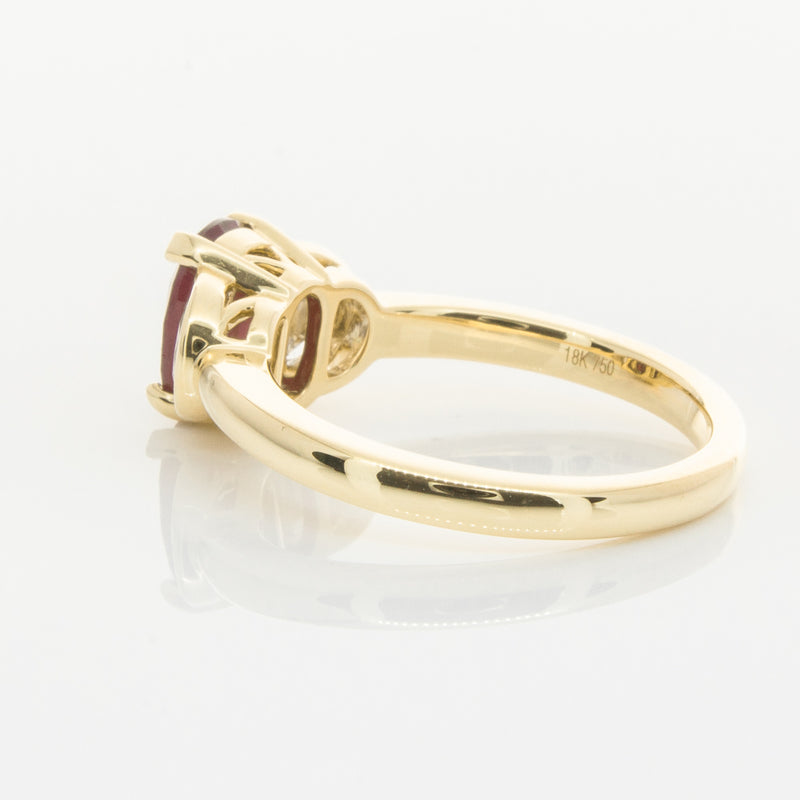 18ct Yellow Gold Ruby & Diamond Ring-Ring-Walker & Hall