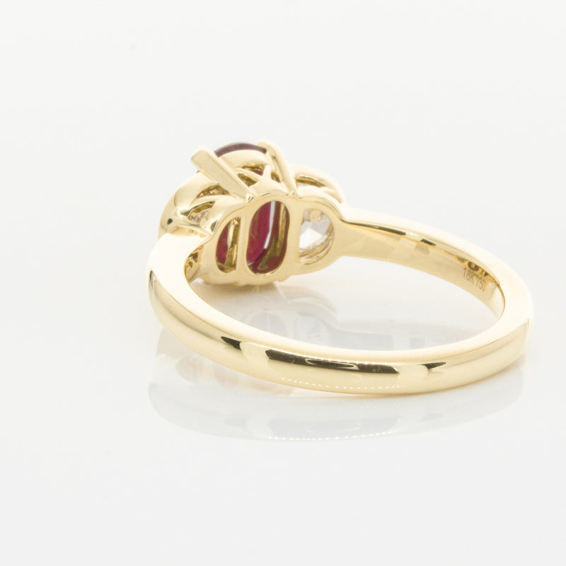 18ct Yellow Gold Ruby & Diamond Ring-Ring-Walker & Hall