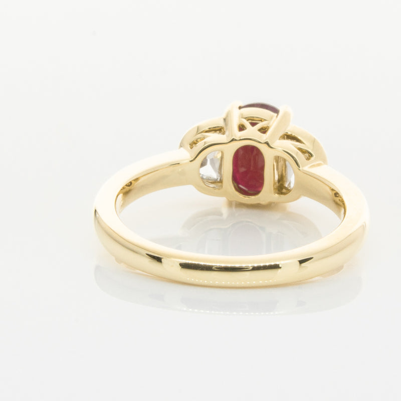 18ct Yellow Gold Ruby & Diamond Ring-Ring-Walker & Hall