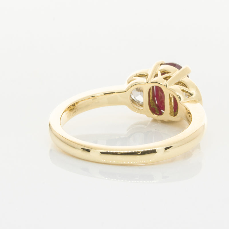 18ct Yellow Gold Ruby & Diamond Ring-Ring-Walker & Hall
