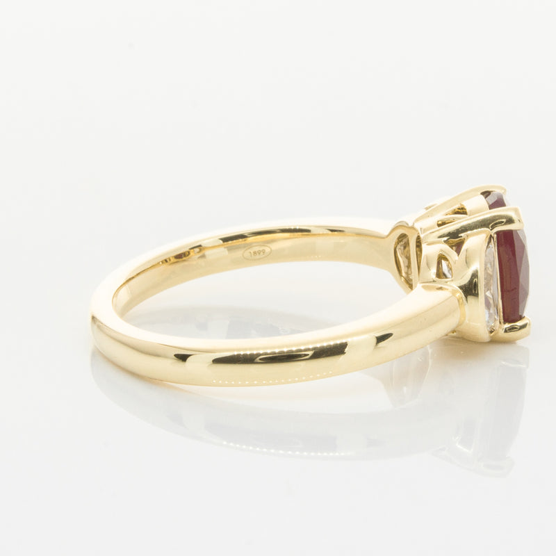 18ct Yellow Gold Ruby & Diamond Ring-Ring-Walker & Hall