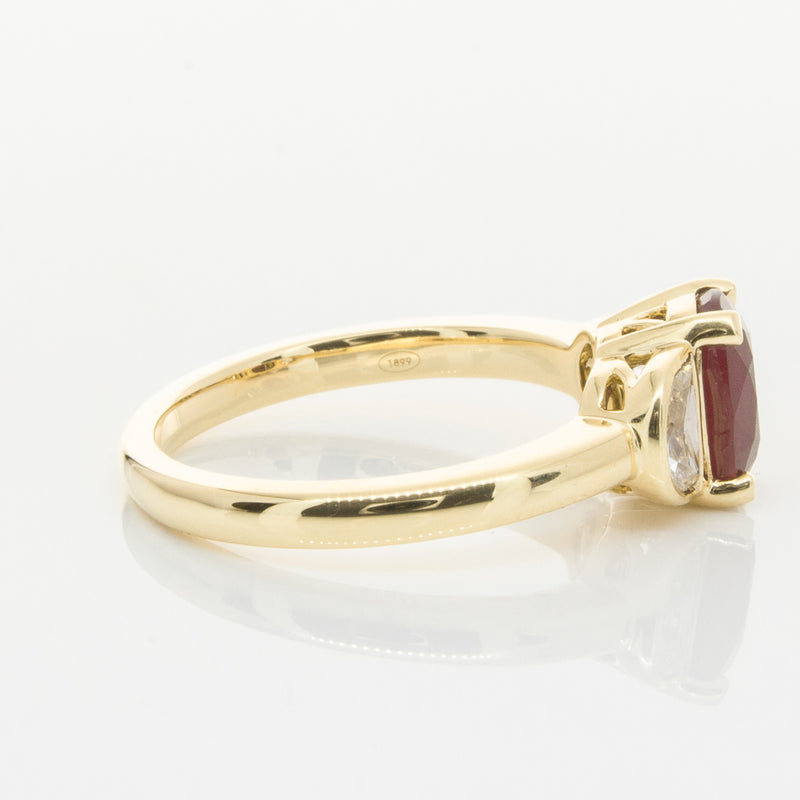 18ct Yellow Gold Ruby & Diamond Ring-Ring-Walker & Hall