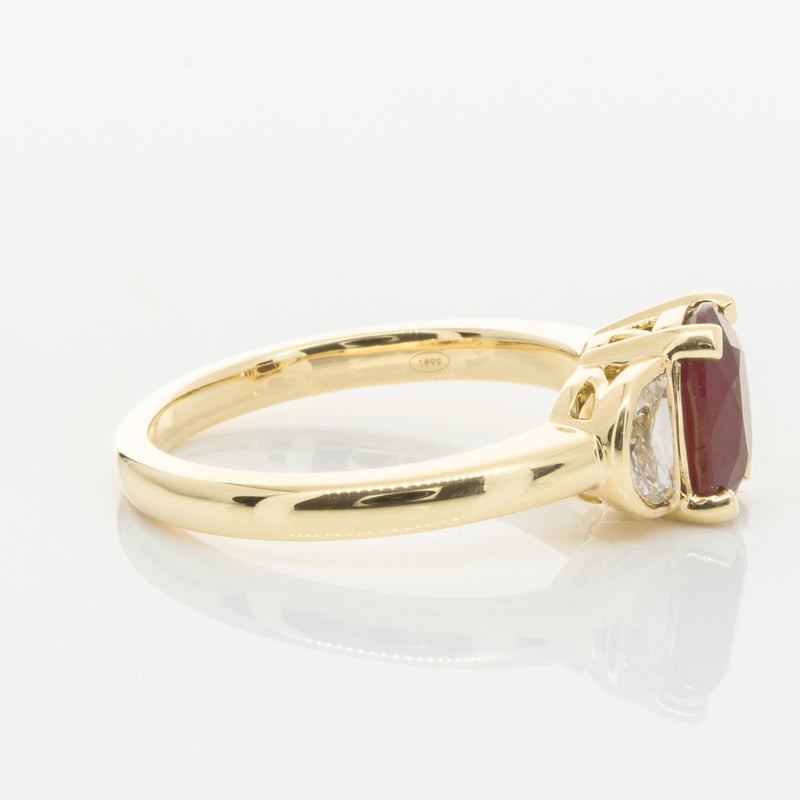 18ct Yellow Gold Ruby & Diamond Ring-Ring-Walker & Hall