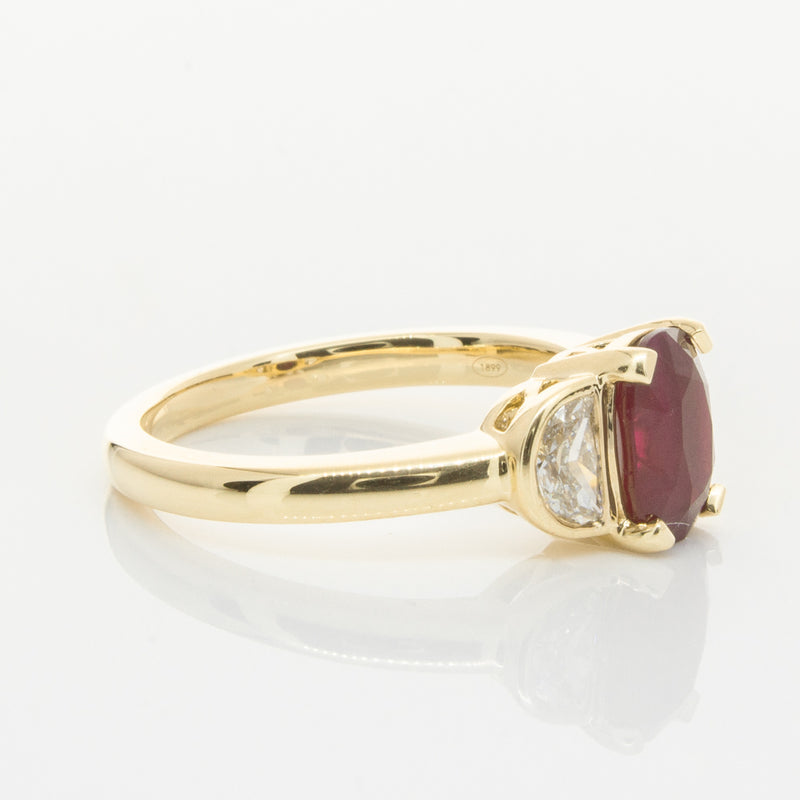 18ct Yellow Gold Ruby & Diamond Ring-Ring-Walker & Hall