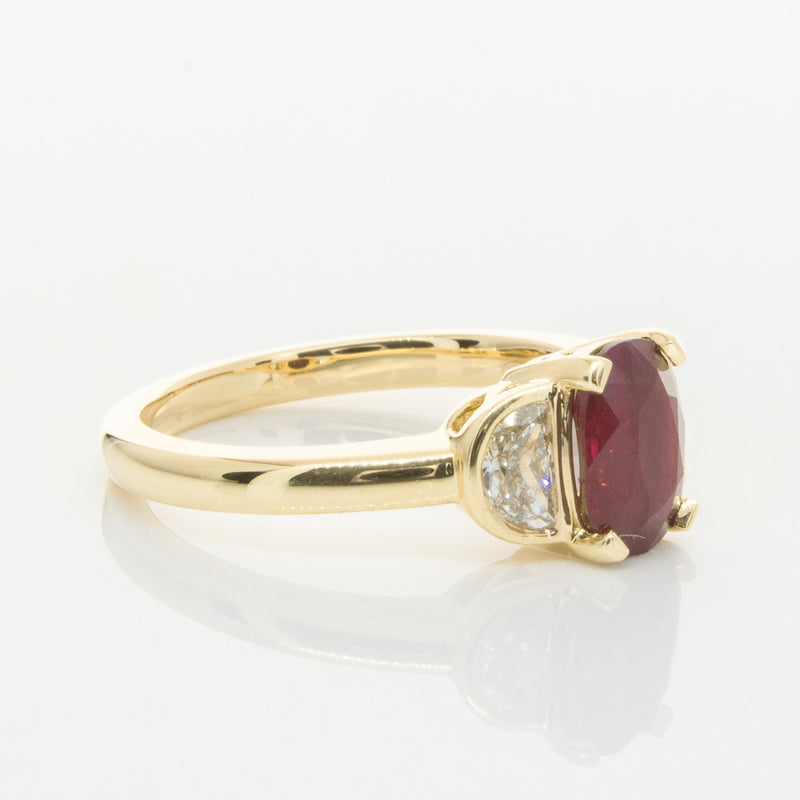 18ct Yellow Gold Ruby & Diamond Ring-Ring-Walker & Hall