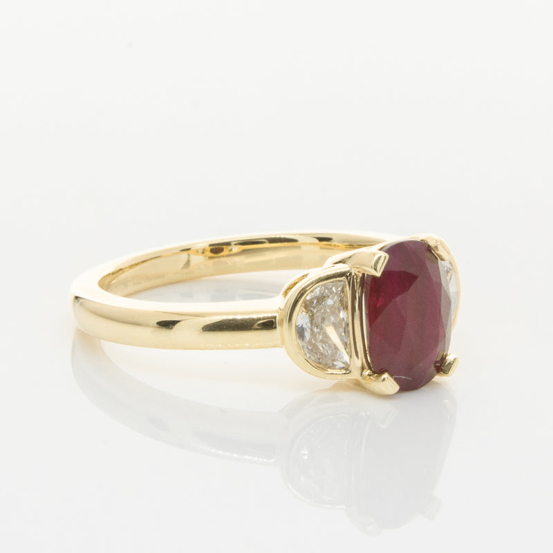 18ct Yellow Gold Ruby & Diamond Ring-Ring-Walker & Hall